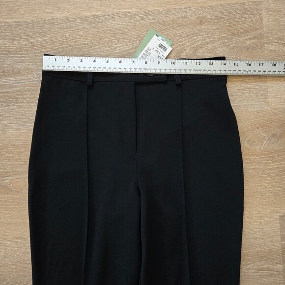 H&M Black Creased Tapered Suit Pants Small Crêpe Jersey High Waist New With Tags - Picture 13 of 16